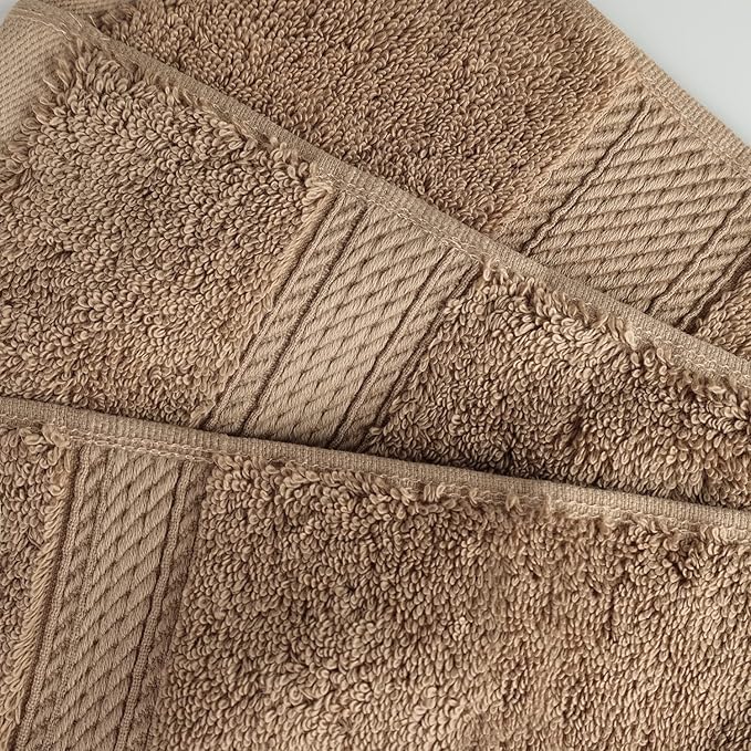 Superior Egyptian Cotton 8-Piece Solid Towel Set, Washcloths 13” x 13” - Image 6