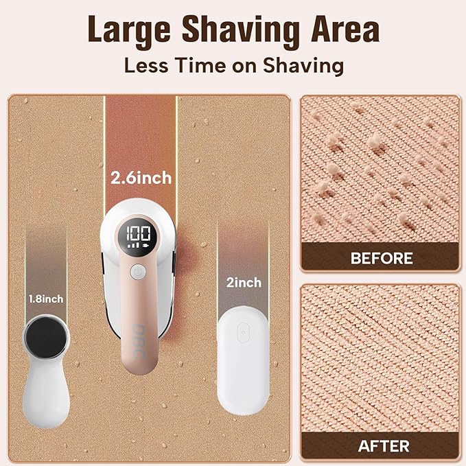 DBC Fabric Shaver with 15000r/Min Powerful Motor, LED Display, 6-Leaf Blades - Image 5