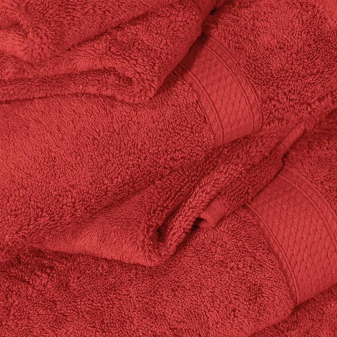 SUPERIOR Solid Egyptian Cotton Towel Set, Washcloths 13” x 13”, Hand Towels 20” - Image 8