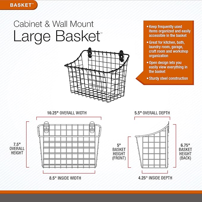 Spectrum Diversified Vintage Wall Mount Storage Basket - Image 7