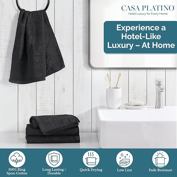 Black Hand Towels for Bathroom - Image 2