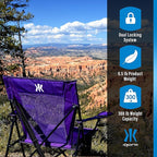 Kijaro Dual Lock Portable Camping Chairs - Enjoy the Outdoors with a Versatile Folding Chair, Sports Chair, Outdoor Chair & Lawn Chair - Dual Lock Feature Locks Position – Kawachi Purple - Image 7