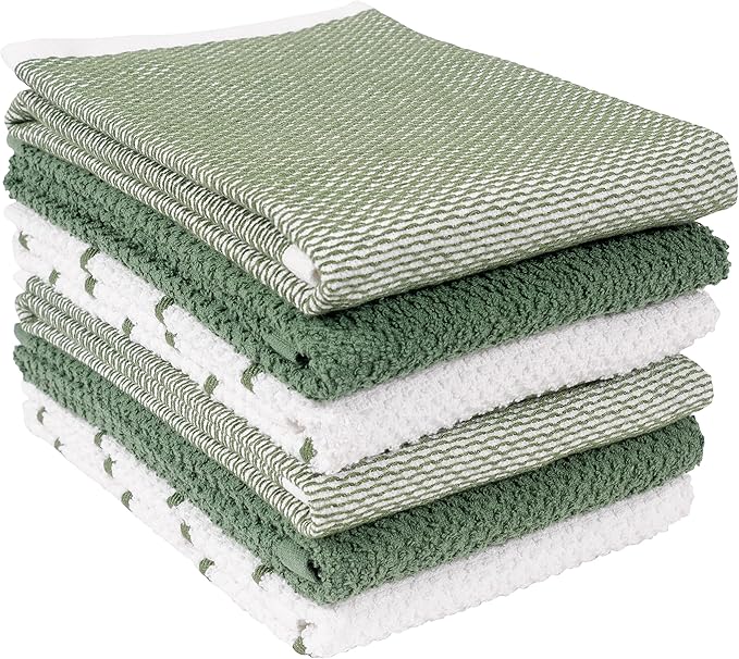 KAF Home Ayesha Curry Mixed Utility Kitchen Towel Set | Set of 6 Mixed Terry by KAFHome