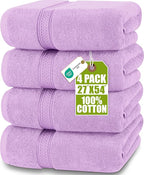 Utopia Towels 4 Pack Premium Bath Towels Set, 100% Ring Spun Cotton 600GSM by UTOPIATOWELS
