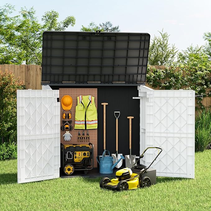LHBcraft Outdoor Storage Cabinet 36 Cu Ft with Lockable Doors, Portable Horizontal Storage Shed, Resin Outdoor Storage Box Waterproof for Patio-Easy to Assemble - Image 7