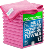 MW PRO Microfiber Cleaning Cloths Pink by MicrofiberWholesale