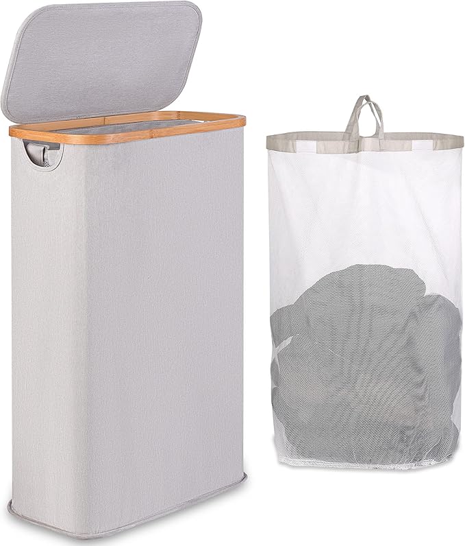 65L Slim Laundry Hamper, Narrow Laundry Basket by iEGrow
