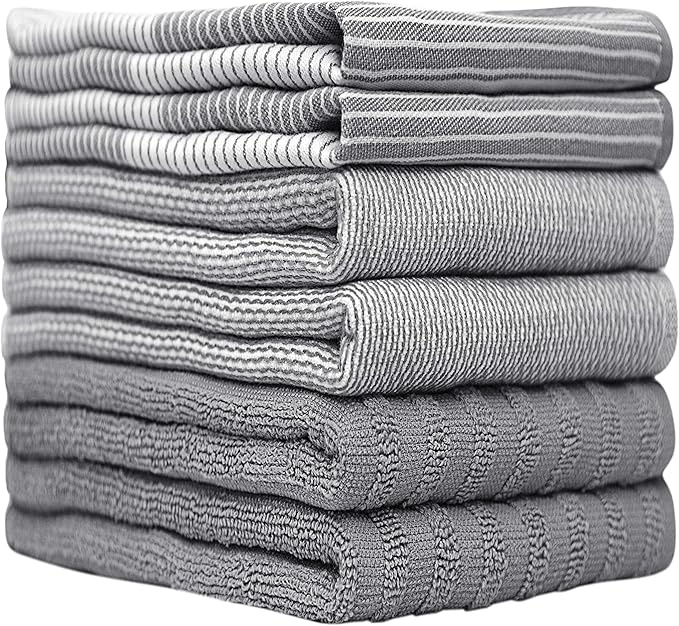 Premium Kitchen Towels | Large Cotton Dish Towels | Flat & Terry Highly - Image 2