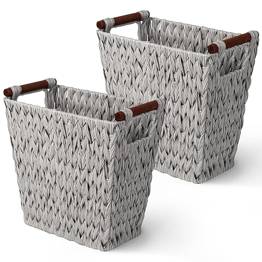 GRANNY SAYS Woven Waste Basket, Wicker Waste Basket by GRANNYSAYS