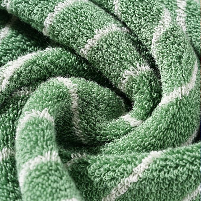 Hand Towels for Bathroom, 100% Cotton Striped Pattern Soft Absorbent Towel Set - Image 8