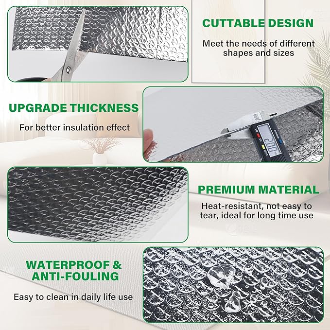 winemana Window Insulation Roll, 24IN x 15FT Reflective Heat Shield Bubble Film - Image 4
