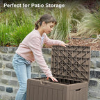 EAST OAK Outdoor Storage Box, 31 Gallon Deck Box, Waterproof Resin Storage Bin for Patio Cushions, Gardening Tools, Accessories, Lockable, UV Resistant, Brown - Image 7