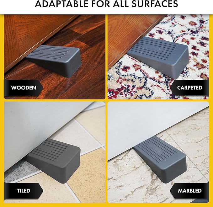 Big Door Stoppers for Bottom of Door 2 Pack, 1.9” Anti-Skid Rubber Door Stop - Image 6