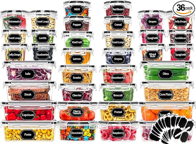 Skroam 72 piece Food Storage Containers Set by Skroam
