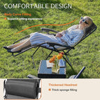 Sweetcrispy Zero Gravity Chairs, Set of 2 Portable Recliner Beach Camping Patio Outdoor Folding Lounge Chair with Cup Holder Trays and Adjustable Pillow for Poolside, Garden, Backyard, Lawn (Black) - Image 3