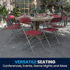 Flash Furniture Hercules Series Plastic Folding Chair - Red - 4 Pack 650LB Weight Capacity Comfortable Event Chair-Lightweight Folding Chair - Image 8