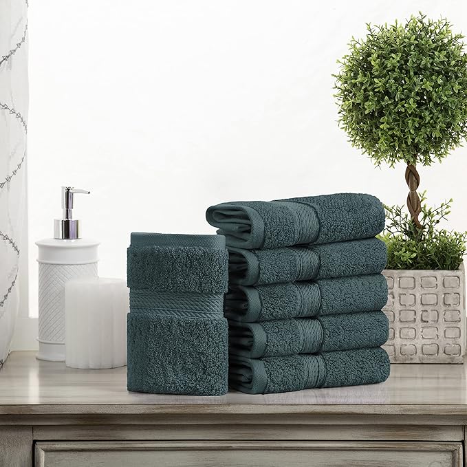 Superior Solid Egyptian Cotton Face Towel Set - Image 2