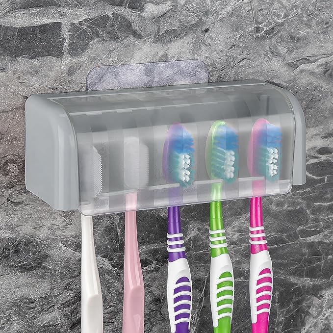 LUEXBOX 5 Slots Wall Mount Toothbrush Holder by LUEXBOX