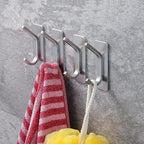 YIGII 6 Pack Adhesive Towel Hooks, Stainless Steel Sticky Hooks - Image 2
