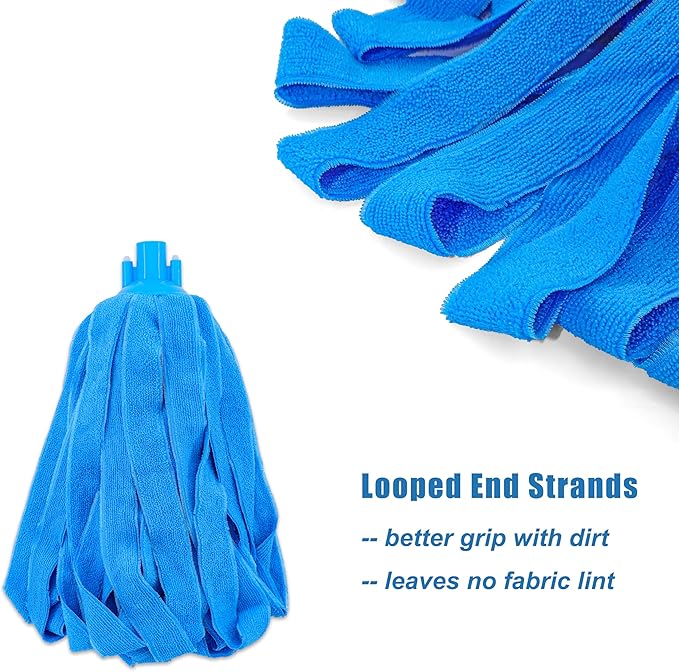 Microfiber Cloth String Mop Head Refill, Loop End Screw On Mop Head Compatible - Image 3