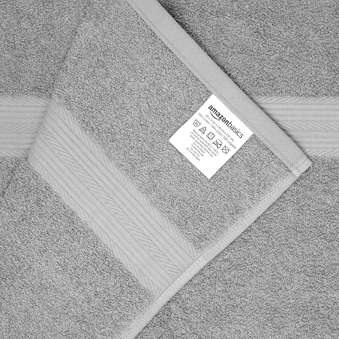 Amazon Basics 6-Piece Fade-Resistant 100% Cotton Towel Set - Image 3