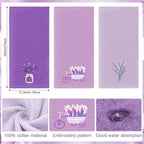 Lavender Floral Hand Towels Farmhouse Purple Lavender Bathroom Decor 14x29 Inch - Image 2