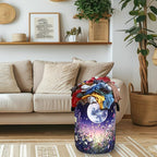 Moon Laundry Basket Oxford Cloth Night Sky Colorful Floral Butterfly Laundry - Image 2