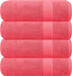 GLAMBURG Premium Cotton 4 Pack Bath Towel Set by GLAMBURG
