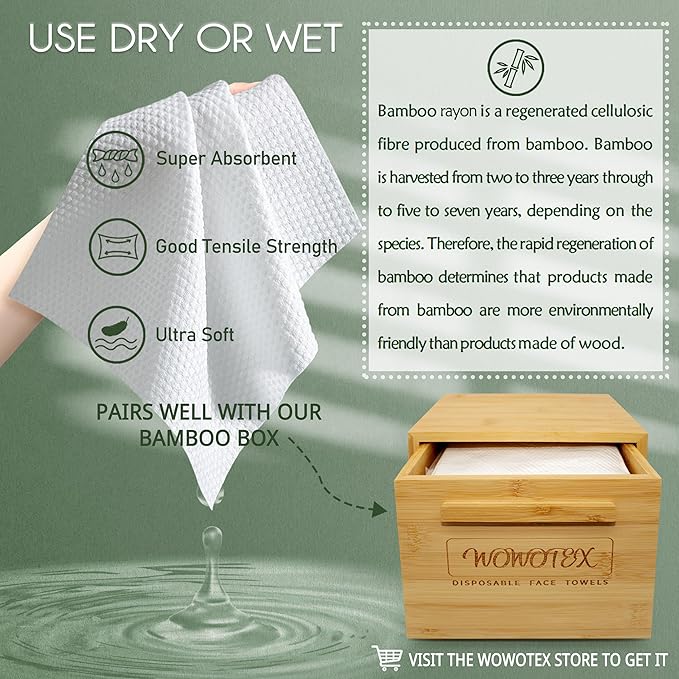 Christmas Style WOWOTEX Disposable Face Towel Biodegradable Large Dry Face - Image 5