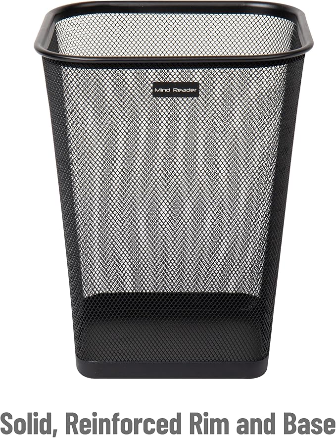Mind Reader Mesh Trash Can, Waste Paper Basket, Metal Mesh, 9.75"L x 9.75"W x - Image 4
