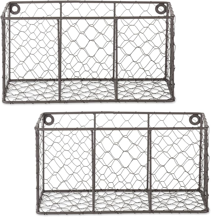 DII Chicken Wire Collection Farmhouse Vintage Wall Baskets, Small Basket by DII