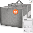 2 Pack 85L Comforter Storage Bags, Extra Large Bedding Storage Bags by Karceyworth