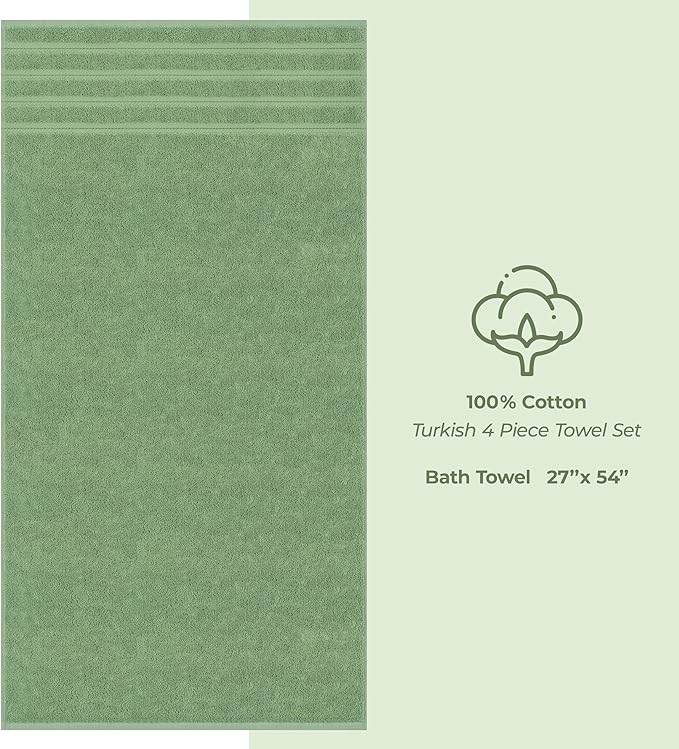 American Soft Linen Luxury 4 Piece Bath Towel Set, 600 GSM 100% Cotton Turkish - Image 4
