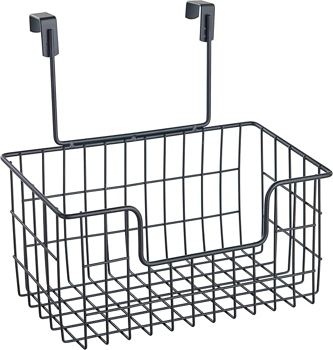Wire Hanging Storage Basket 2 Packs, Wall Mounted Kitchen Bathroom Storage - Image 8