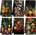 Breling Set of 6 Colorful Spices Kitchen Towels Microfiber Dish Towel by Breling