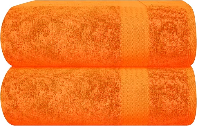 GLAMBURG Premium Cotton Oversized 2 Pack Bath Sheet 35x70-100% Pure Cotton by GLAMBURG