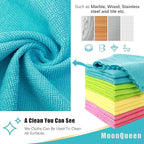 MOONQUEEN 12 Pack Microfiber Cleaning Cloth - Image 6
