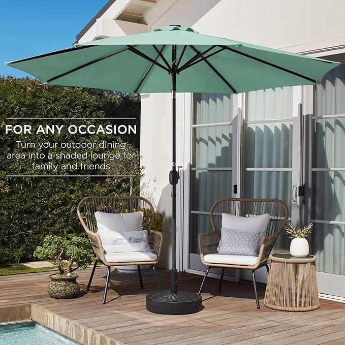 Best Choice Products 10ft Outdoor Table Compatible Steel Polyester Market Patio Umbrella w/Crank and Easy Push Button Tilt - Image 3