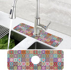 Faucet Draining Mat For Kitchen Sink Mexican Tiles Diatom Mud Absorbent Drain - Image 4