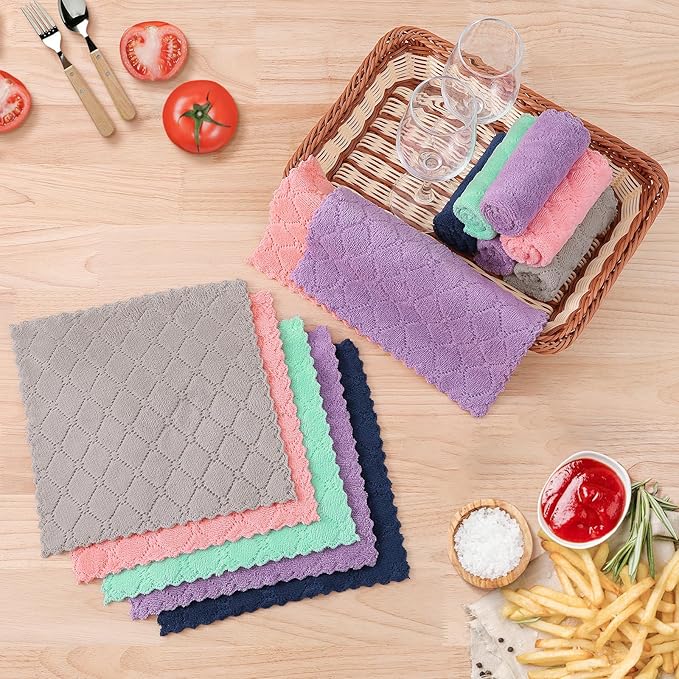 Homaxy 12 Pack Kitchen Cloths Dish Towels, Super Soft and Absorbent Dish Cloths - Image 6