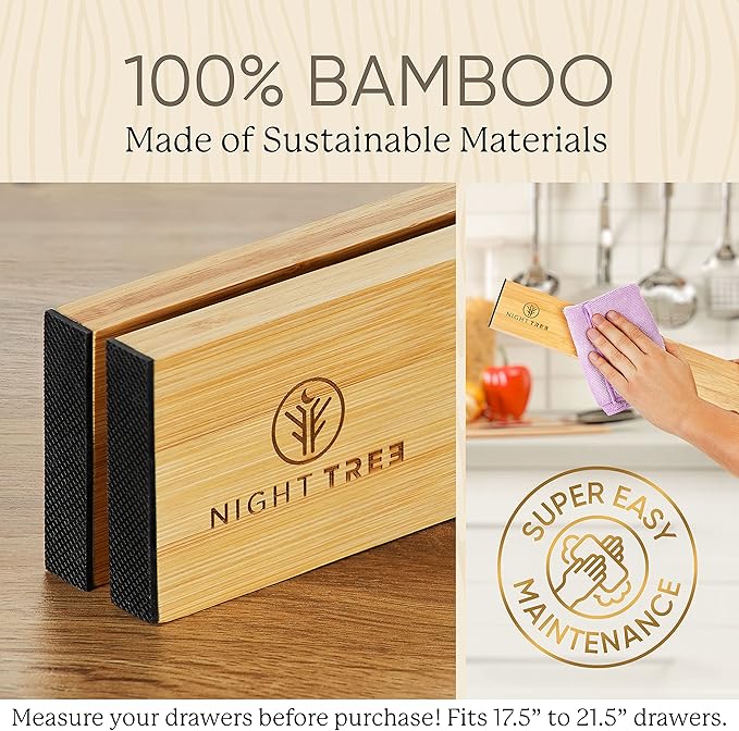 Night Tree Expandable Bamboo Drawer Dividers – drawer separators - Image 7
