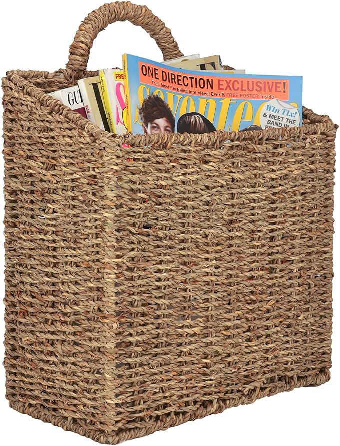 MyGift Wall Basket Hanging Storage Basket, Large Decorative Baskets, Magazine by MyGiftHome