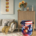 American Flag Horse Laundry Basket Patriotic Foldable Funny Laundry Hamper - Image 7