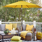 Blissun 7.5 ft Patio Umbrella, Yard Umbrella, Outdoor Market Umbrella with Push Button Tilt Crank, Yellow - Image 6