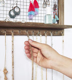 Rustic Jewelry Organizer with Bracelet Rod Wall Mounted - Image 5