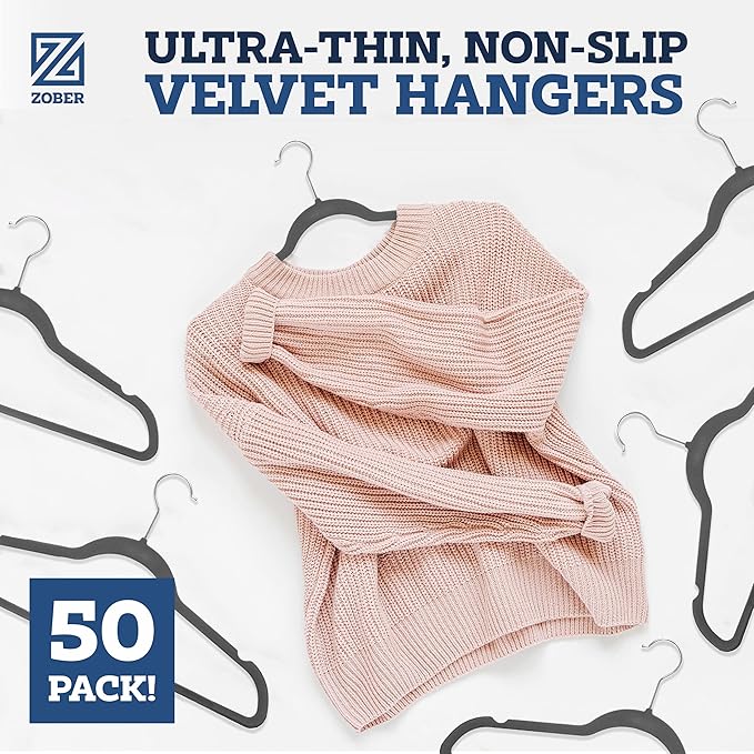 Zober Velvet Hangers 50 Pack - Image 2