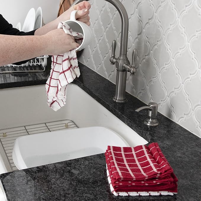Ritz Terry Check Dish Cloth Set: Highly Absorbent & Super Soft - Image 4