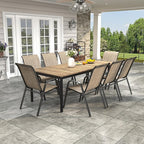 Patio Chairs Set of 8, Stackable Outdoor Dining Chairs for All Weather Textilene Fabric & Metal Frame, Outdoor Chairs Set for Backyard Deck Garden (Brown, Set of 8) - Image 6