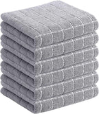 Homaxy 100% Cotton Terry Kitchen Towels, Checkered Designed, Soft and Super by Homaxy