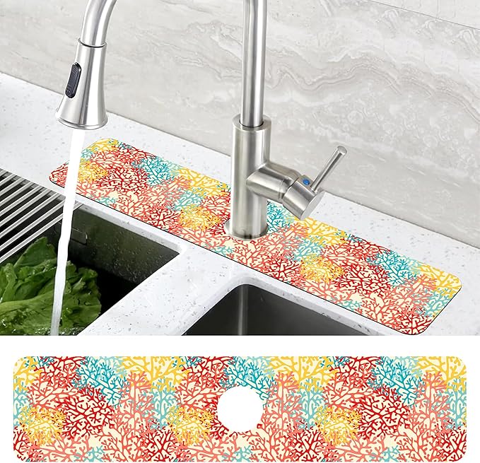 Colorful Sea Corals Dish Drying Mat - Image 4
